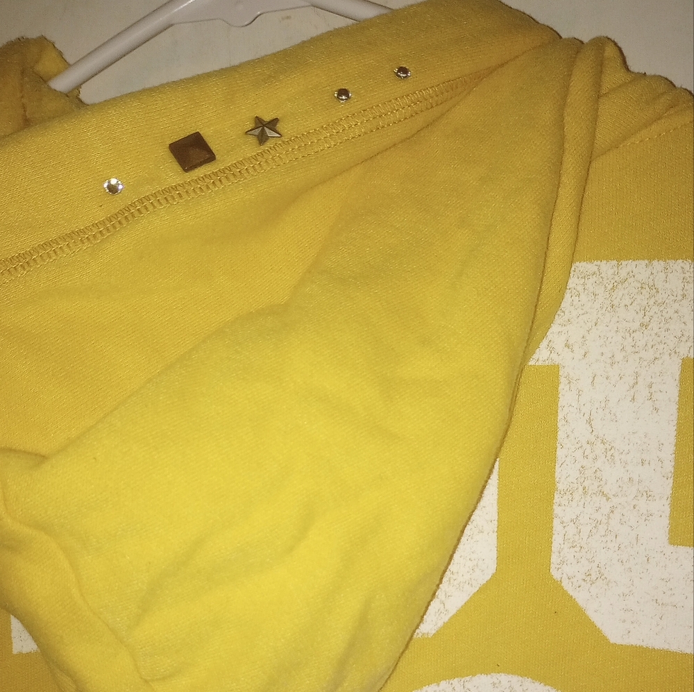 Victoria Secret Yellow Zip-Up Hoodie Graphic Size Large - Picture 9 of 10